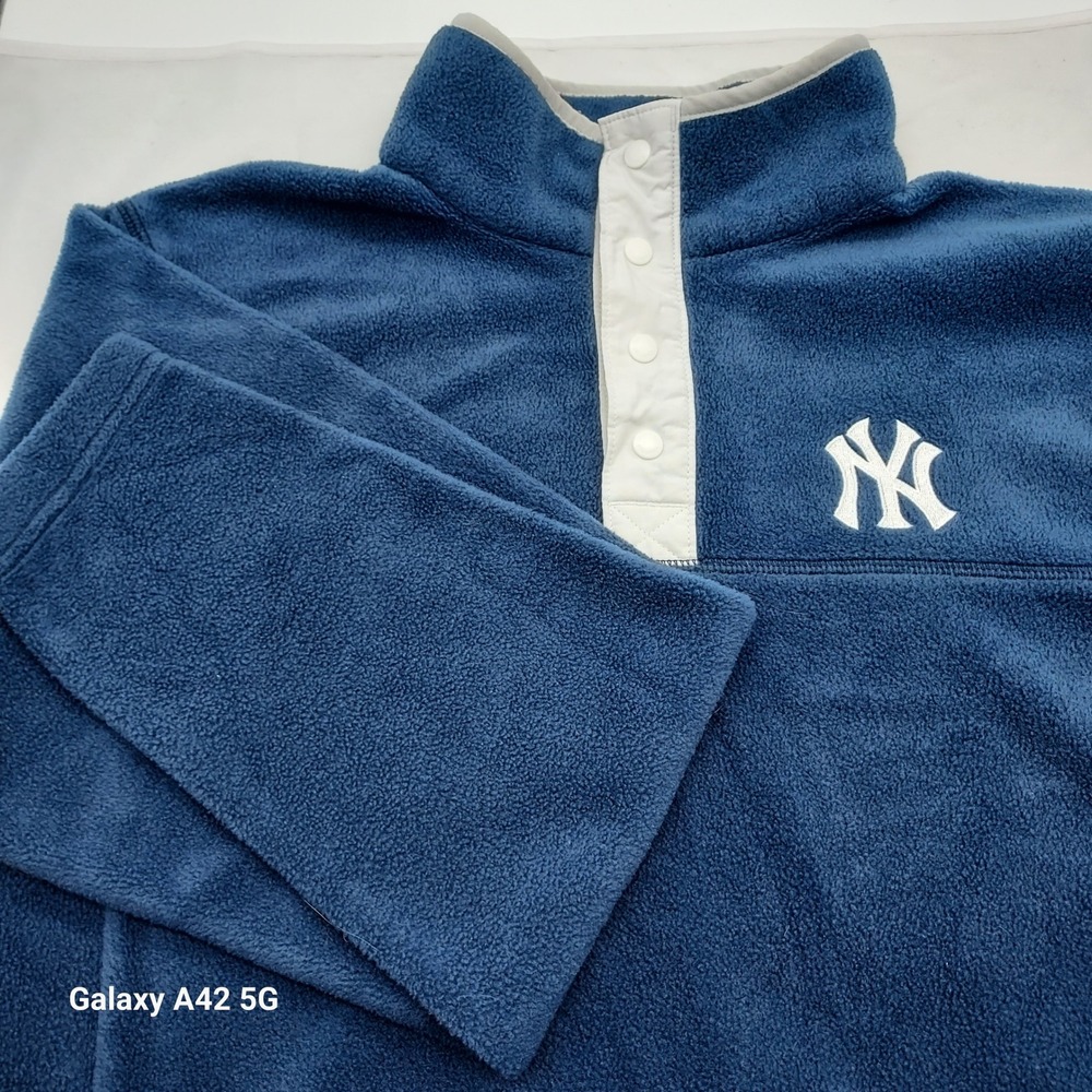 Columbia Steens Mountain Half Snap Fleece New York Yankees Navy Blue Mens Medium